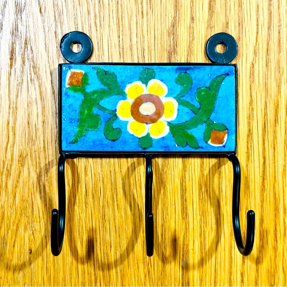 Decorative Key/ Accessory Holder with 3 hooks